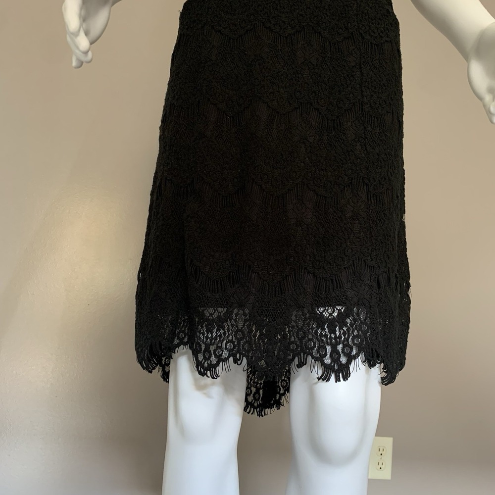 Free People Lace Dress. Black lace and open back make it sexy and comf- SZ Large - Picture 10 of 16